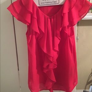 H&M Coral short sleeve blouse